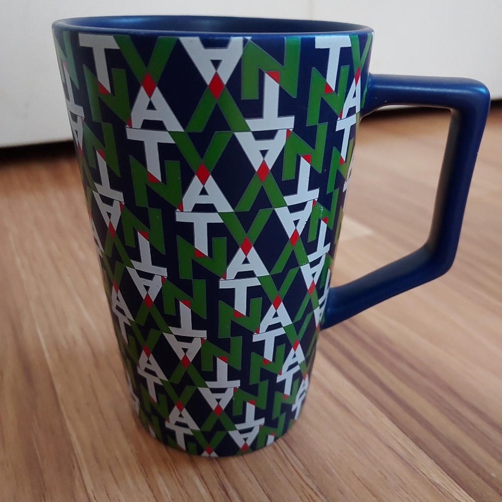 Teavana TVNA 2016 12 oz Blue Green Red White Ceramic Coffee Tea Mug No Lid